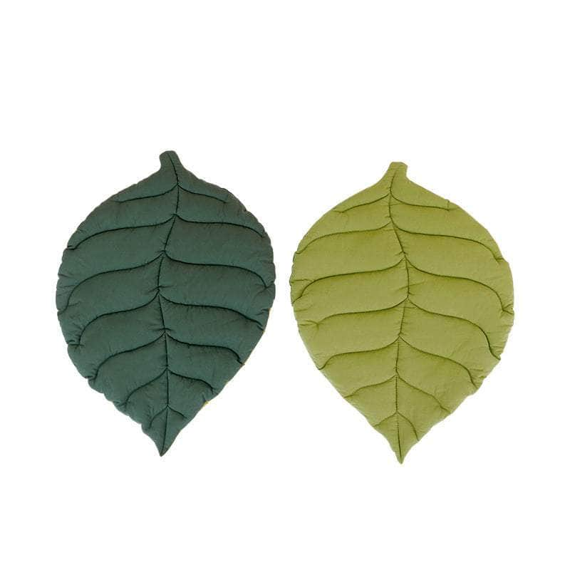 4 Pcs Yellow Leaf-Shaped Pet Sleeping Mat - Durable Dog Floor Pad & Cat Bed