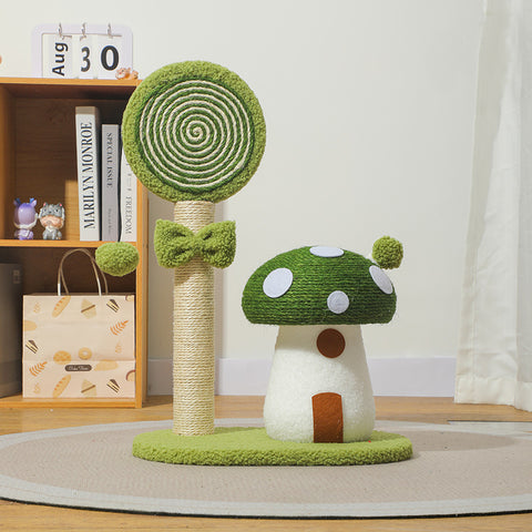 Green Durable Mushroom Cat Scratching Post