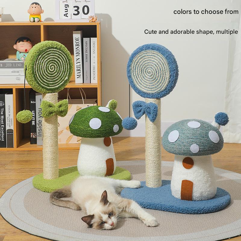 Green Durable Mushroom Cat Scratching Post