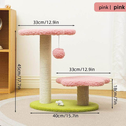 Compact Cat Climbing Frame with Dual-Level Sisal Posts and Playful Design