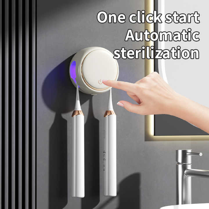 Modern UV-C Toothbrush Sterilizer - Dual Slot Wall-Mounted Holder