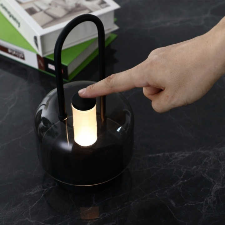 Versatile Brown LED Lantern - Rechargeable with Touch Control