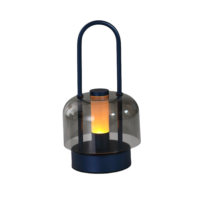 Portable Dark Blue LED Lantern - Rechargeable with Adjustable Brightness