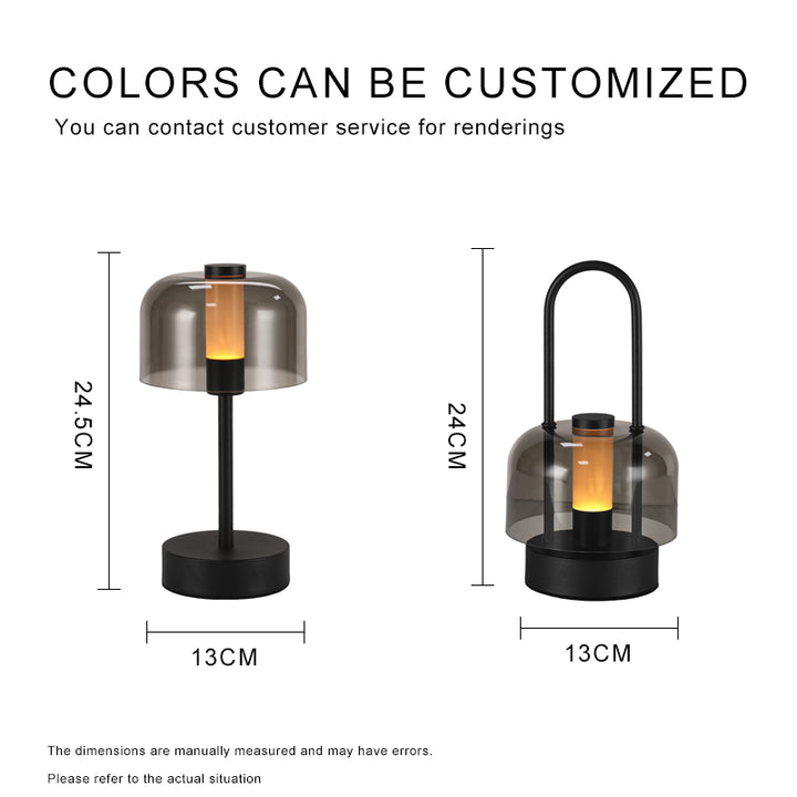 Versatile Brown LED Lantern - Rechargeable with Touch Control