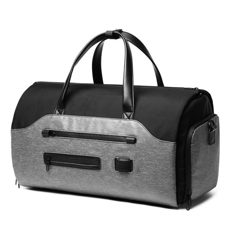 Gray Waterproof Multi-Functional Travel Duffel Bag Foldable Short Trip Gym