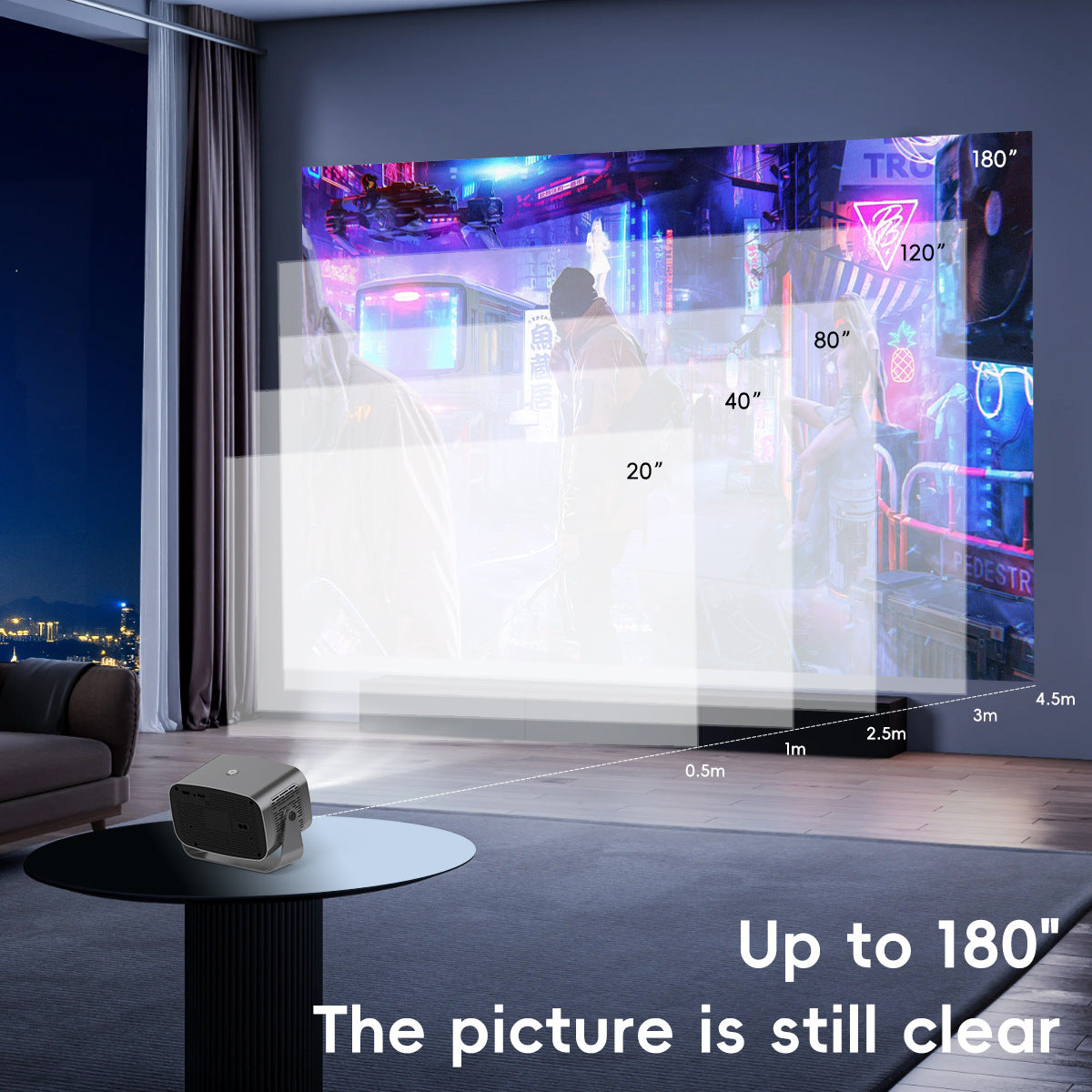 V100 Auto-Focus 4K Mini Projector with Android WiFi for Home Theater