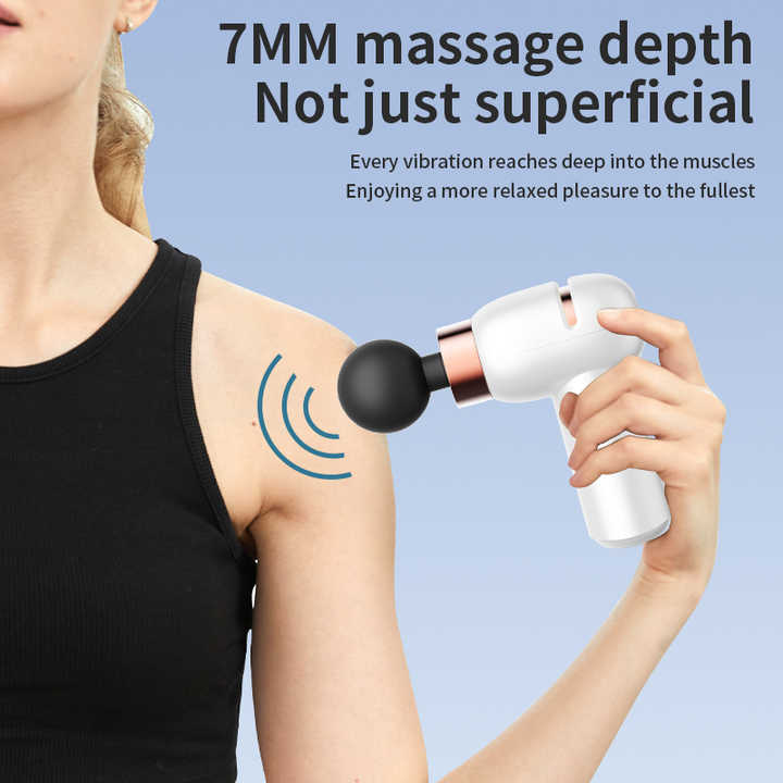 Portable White Massage Gun - Quiet 6 Speeds