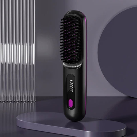 Compact Wireless Hair Brush - Rechargeable Black