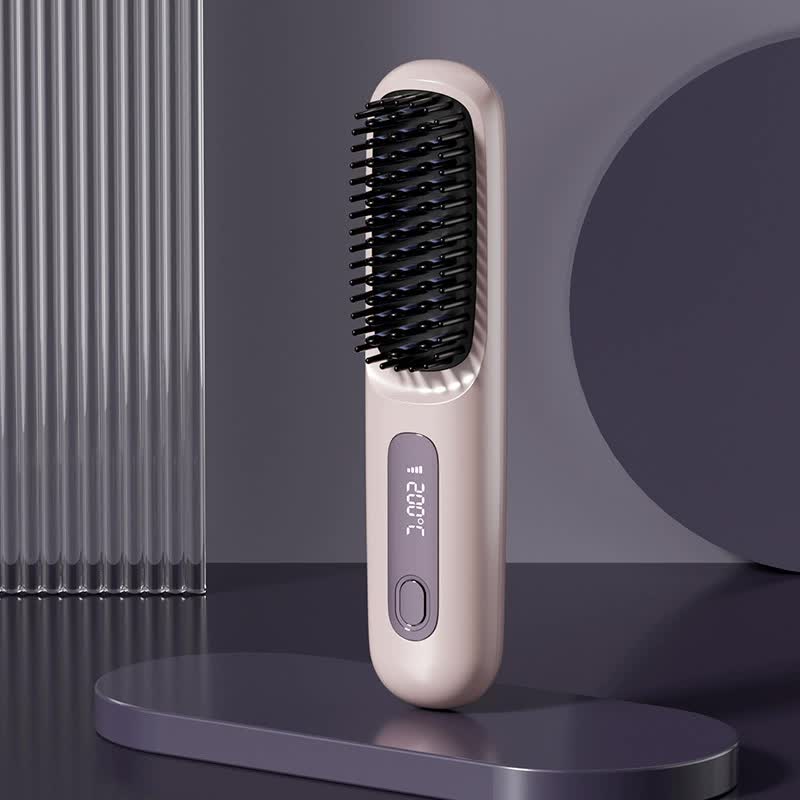 Sleek Purple Wireless Hair Brush - Rechargeable