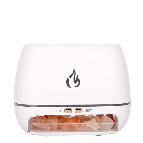 Elegant White Flame Diffuser - Aromatherapy & Humidifier with Light