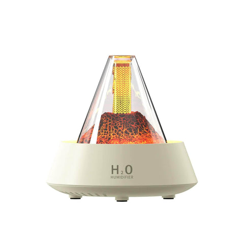 Sleek White Flame Mist Humidifier - Ultrasonic Aromatherapy Diffuser