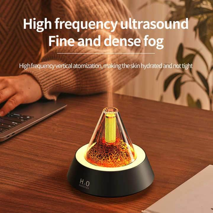 Sleek White Flame Mist Humidifier - Ultrasonic Aromatherapy Diffuser