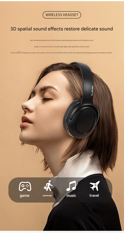 Pink Wireless Noise-Cancelling Headphones - Long Battery Life