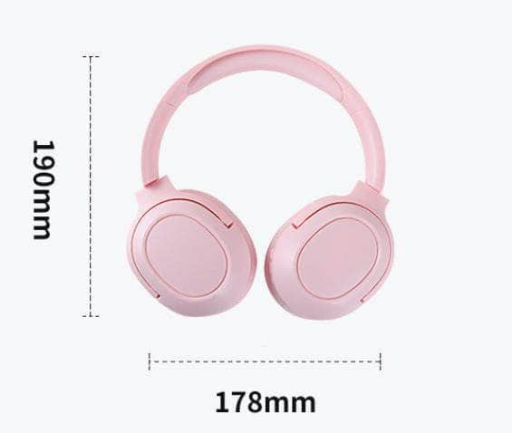 Pink Wireless Noise-Cancelling Headphones - Long Battery Life