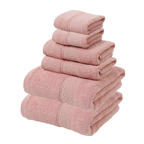 Pink Luxury Cotton Towel Set - Soft & Absorbent (6-Piece)