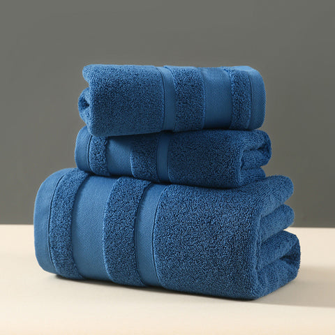 Luxury 3-Piece 100% Cotton Towel Set - Blue