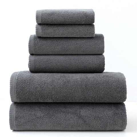 Grey Premium Cotton Towel Set - Soft & Absorbent (6-Piece)