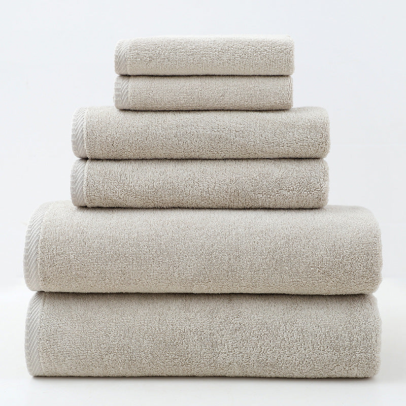 Grey Premium Cotton Towel Set - Soft & Absorbent (6-Piece)