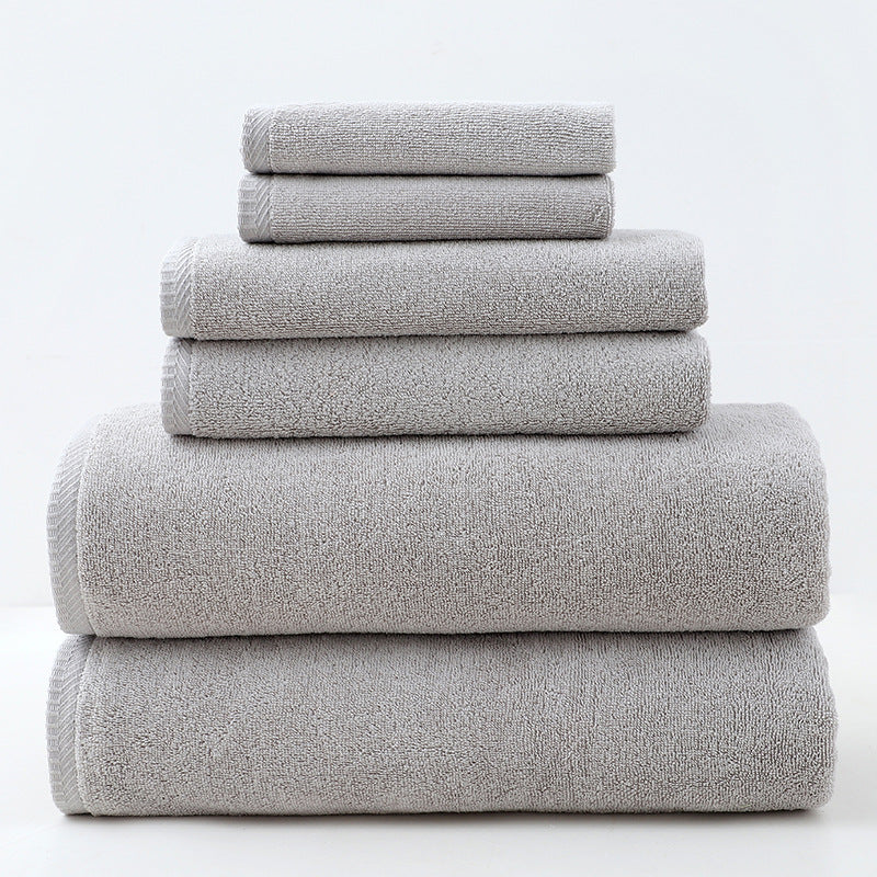 Grey Premium Cotton Towel Set - Soft & Absorbent (6-Piece)