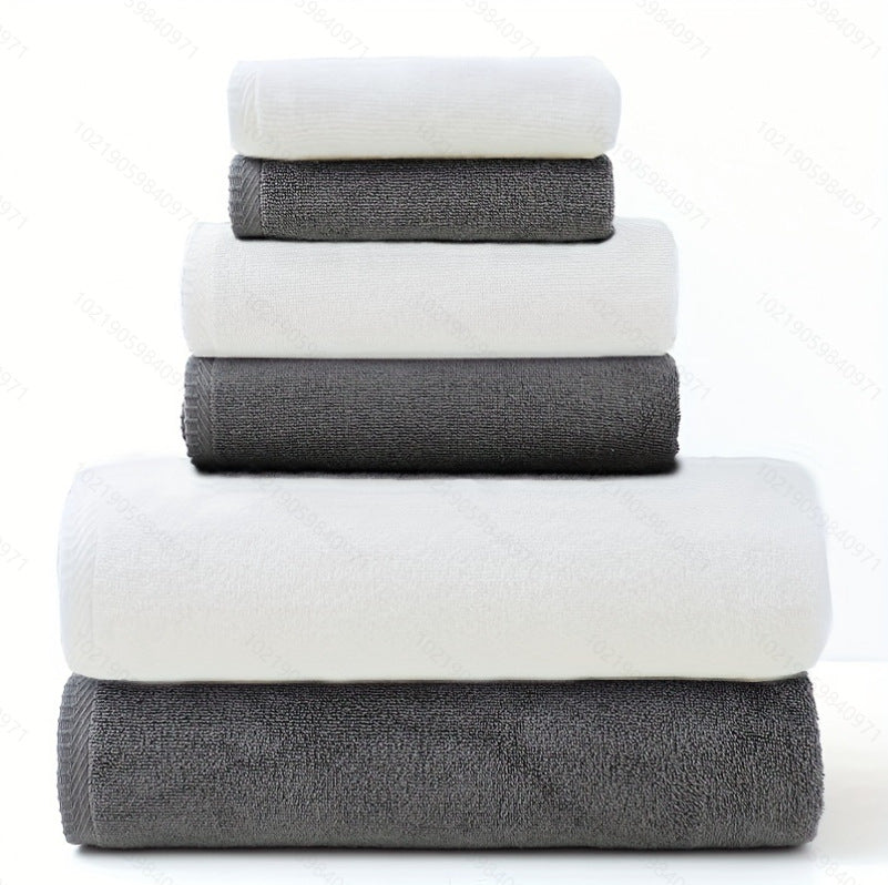 Grey Premium Cotton Towel Set - Soft & Absorbent (6-Piece)