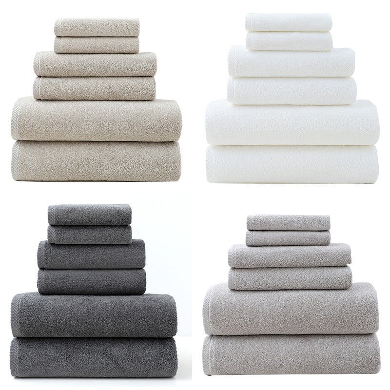 Grey Premium Cotton Towel Set - Soft & Absorbent (6-Piece)