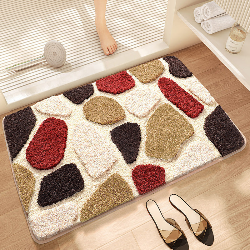 Super Absorbent Non-Slip Bath Mat - Grey Stone 40x60CM