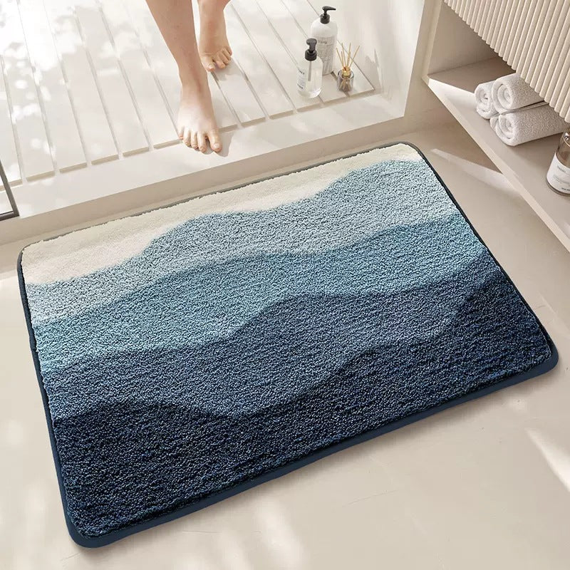 Super Absorbent Non-Slip Bath Mat - Grey Stone 40x60CM