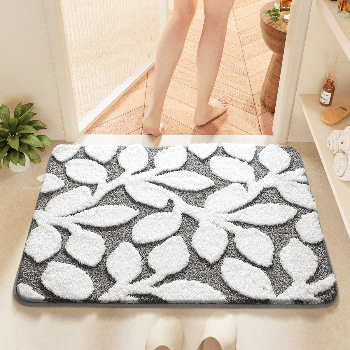 Super Absorbent Non-Slip Bath Mat - Grey Stone 40x60CM