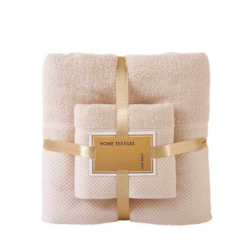 Soft Beige Absorbent Towel Set - Wrap & Bath Towels