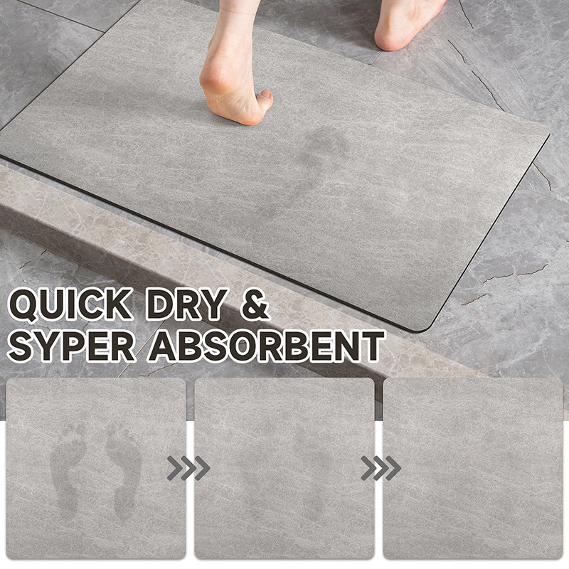 Grey Quick-Dry Non-Slip Bath Rug - 2 Pack