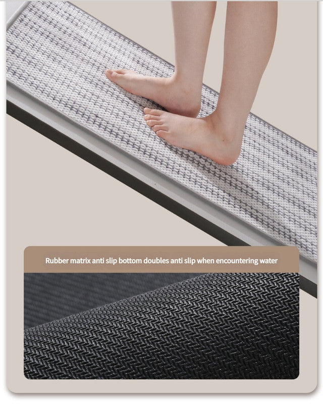 Safe & Dry Non-Slip Grey Bath Mat - 50x80CM