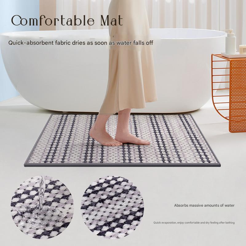 Safe & Dry Non-Slip Brown Bath Mat - 50x80CM