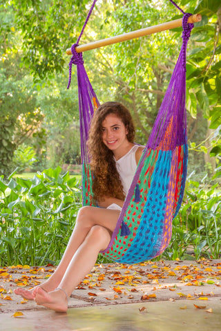 Extra Large Outdoor Cotton Mexican Hammock Chair In Colorina Colour