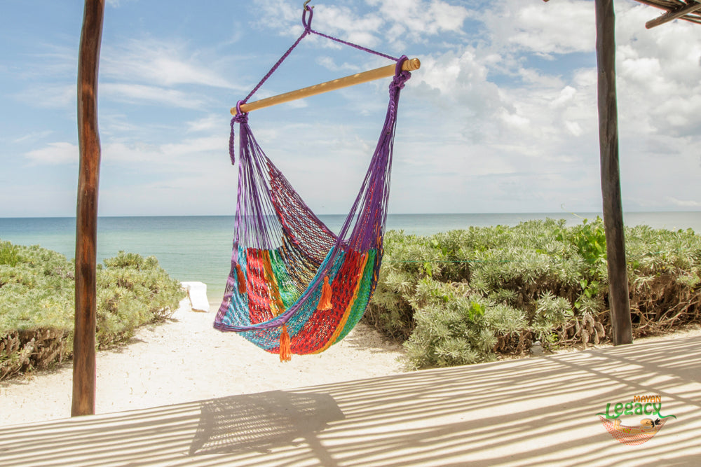 Extra Large Outdoor Cotton Mexican Hammock Chair In Colorina Colour