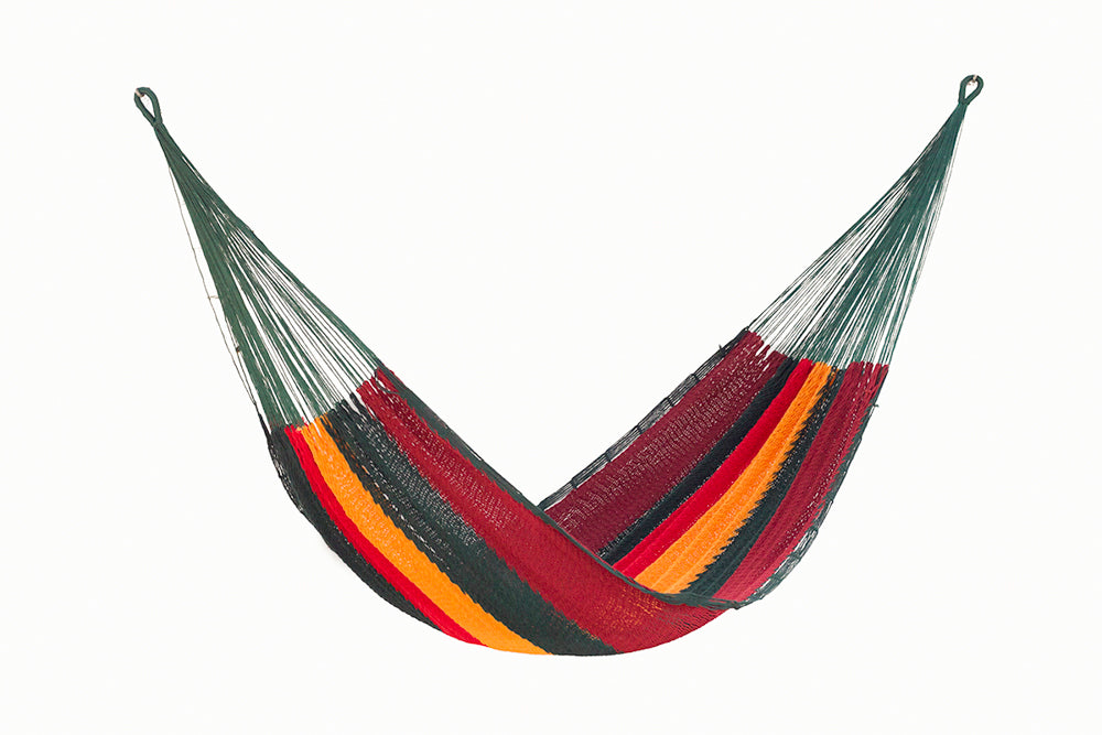 Queen Size Outdoor Cotton Mexican Hammock in Imperial Colour