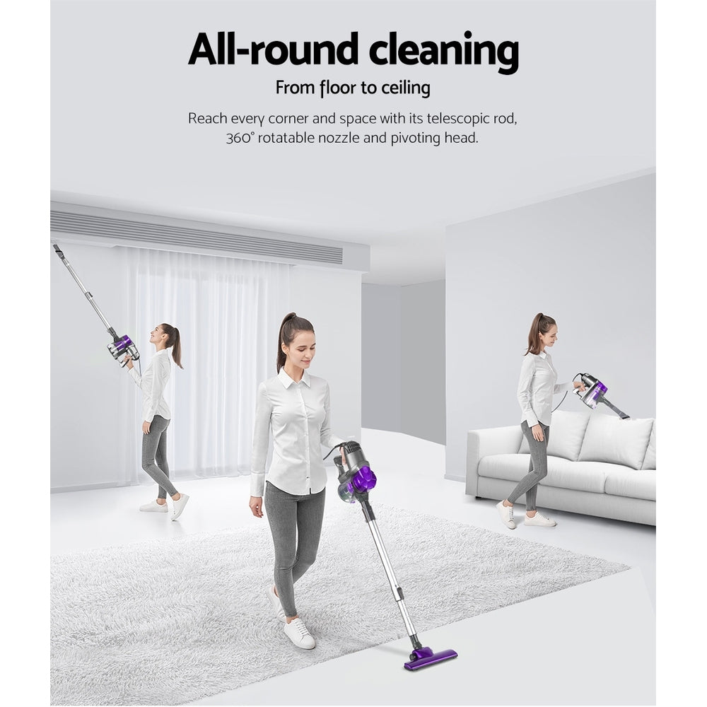 Powerful Purple Corded Stick Vacuum Cleaner - 450W