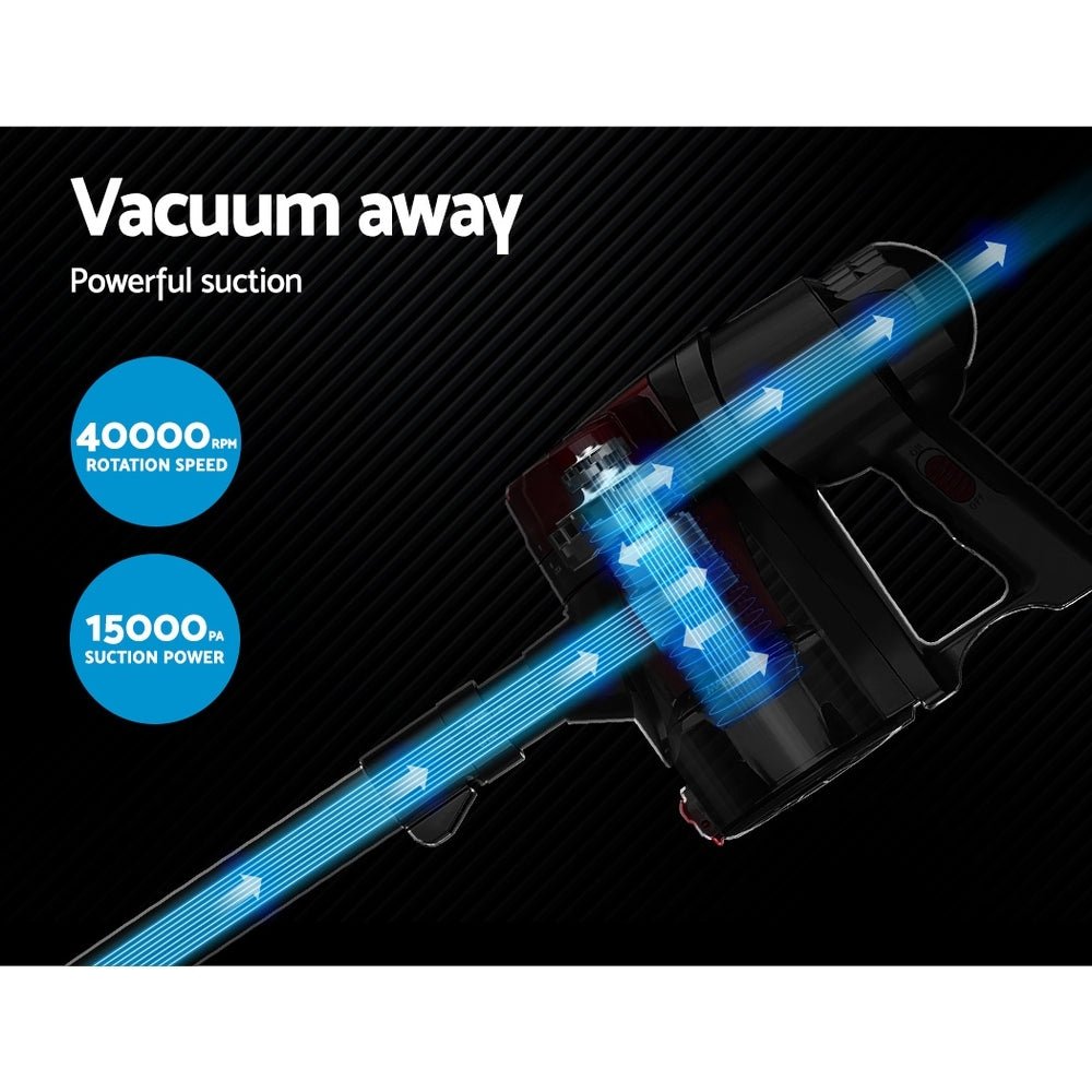 Powerful Devanti Stick Vacuum Cleaner - 450W Red