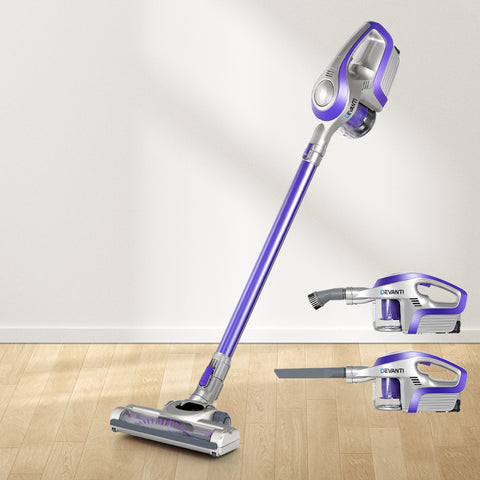 Compact Devanti Cordless Vacuum Cleaner - 150W Purple