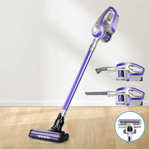 Sleek Devanti Cordless Vacuum Cleaner - 150W Purple