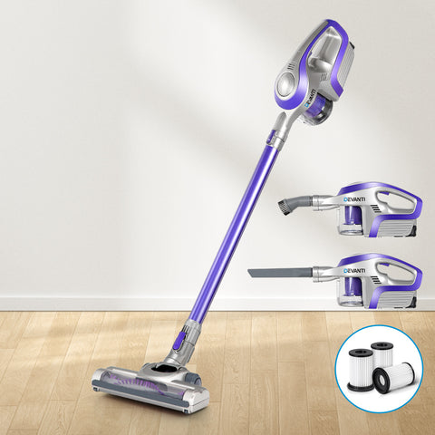 Powerful Devanti Cordless Vacuum Cleaner - 150W Purple