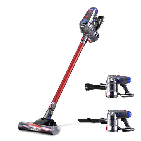 Sleek Red Cordless Stick Vacuum Cleaner - 150W