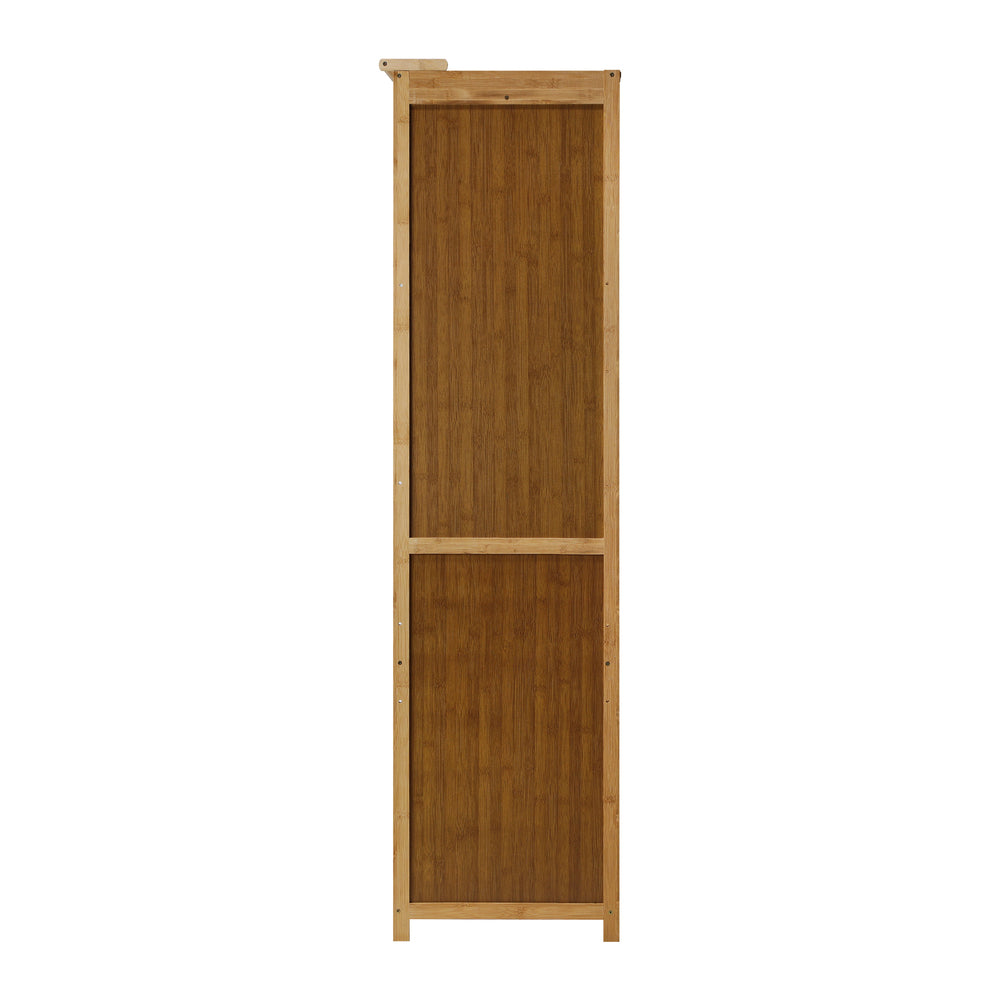 Open Wardrobe Clothes Storage Hanging Rail Bamboo