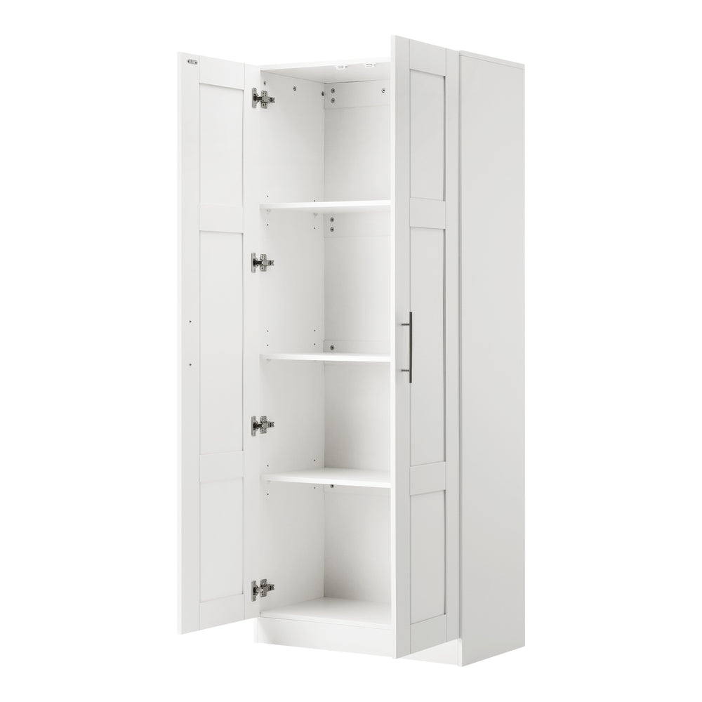 Wardrobe Large 2 Doors 4 Shelves White