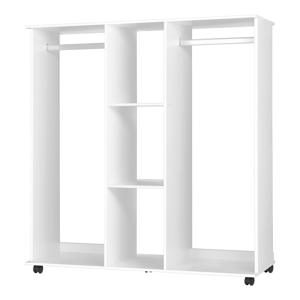 Portable Wardrobe Open Storage Shelves Organizer Clothes Rack Hanging