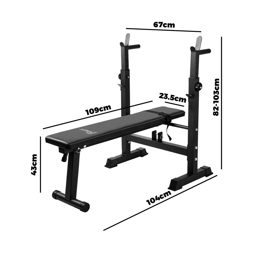 Finex Weight Bench Press Squat Rack Incline Fitness Gym Equipment Foldable