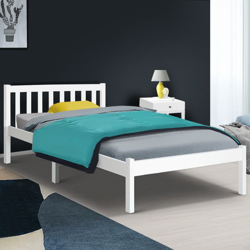 Bed Frame King Single Size Wooden White Sofie