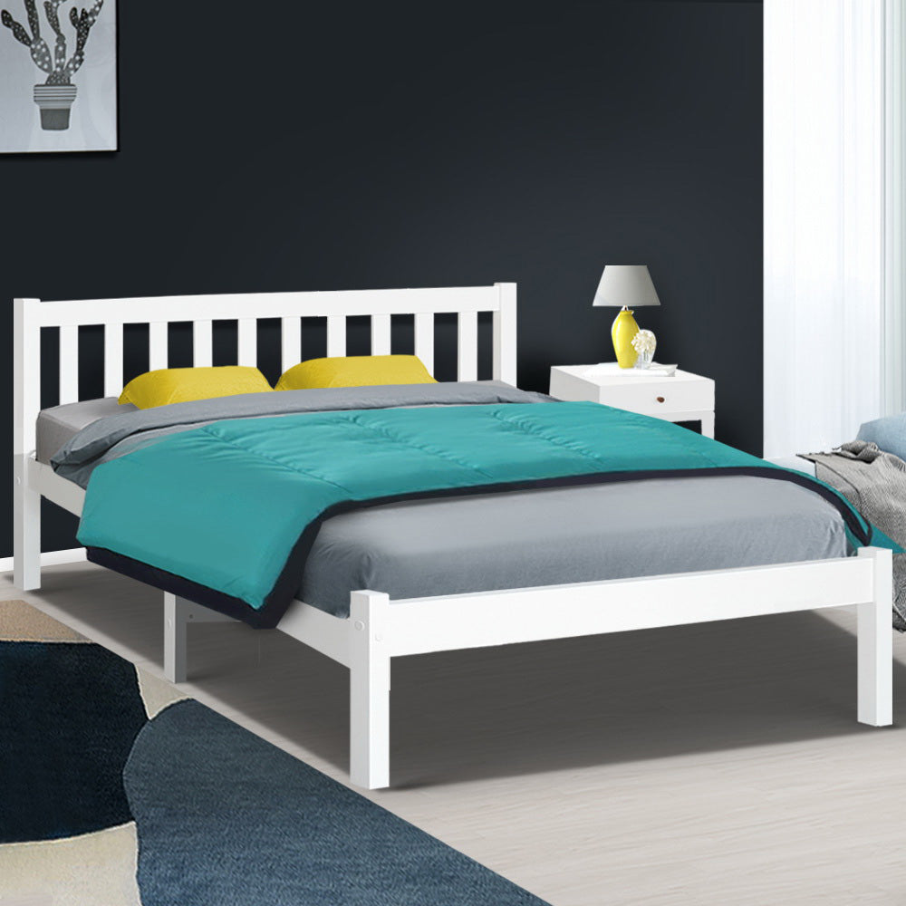 Bed Frame Queen Size Wooden White Sofie