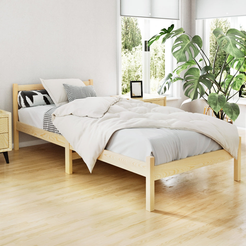 Bed Frame Single Size Wooden Oak Sofie