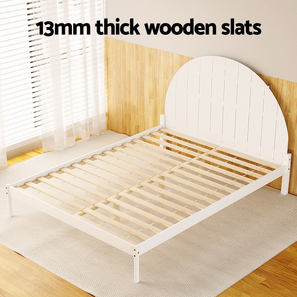 Bed Frame King Single Size Wooden White