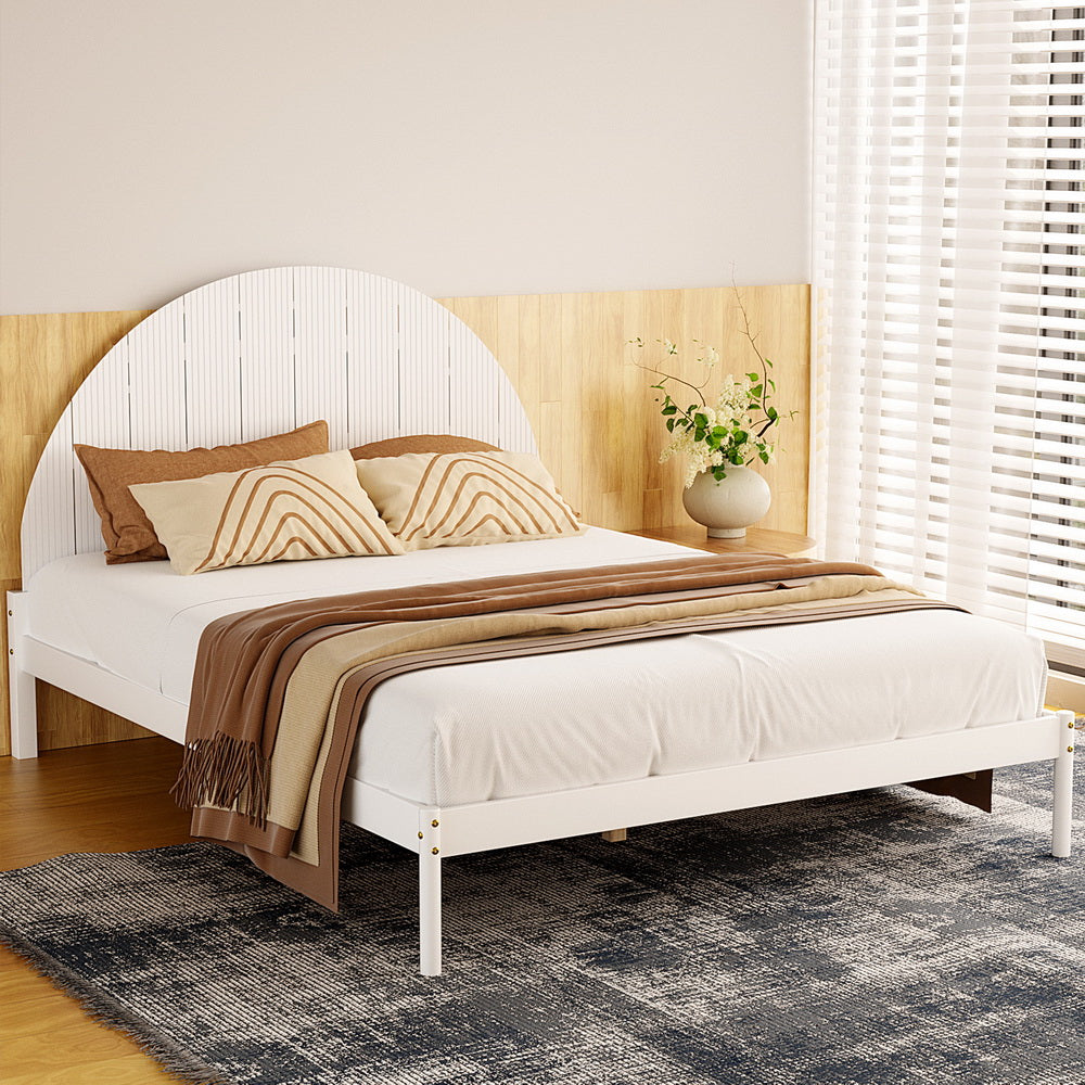 Bed Frame King Single Size Wooden White